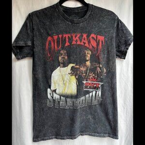 OutKast Stankonia Graphic Band Tee Size S Acid Wash Style Hip Hop Y2K